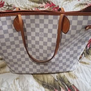 LOUIS VUITTON NEVERFULL MM DAMIER AZURE AUTHENTIC (ROSE BALLERINE PINK)